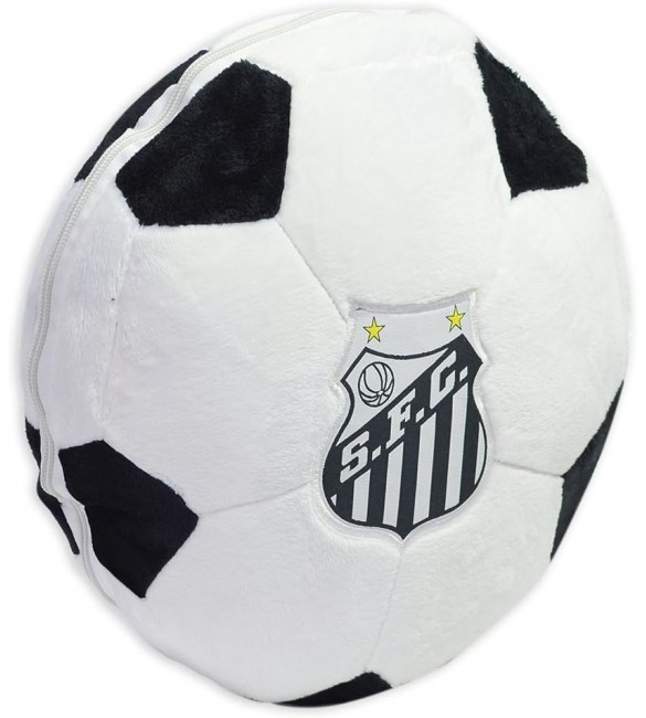 Almofada Bola Pelúcia - Santos 30 cm x 30 cm -produto licenciado